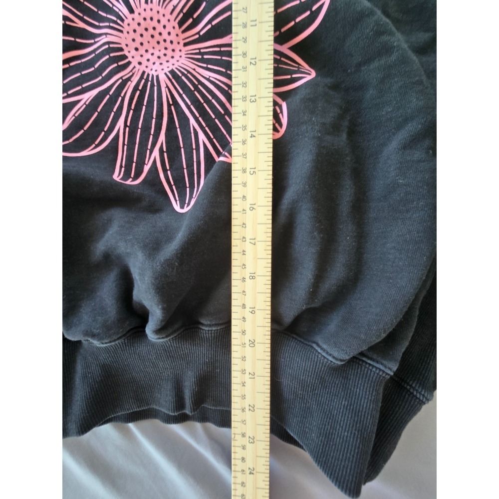 Mardi Mercredi Flower Sweatshirt Black Crewneck (One Size) Preppy College City - Picture 16 of 16